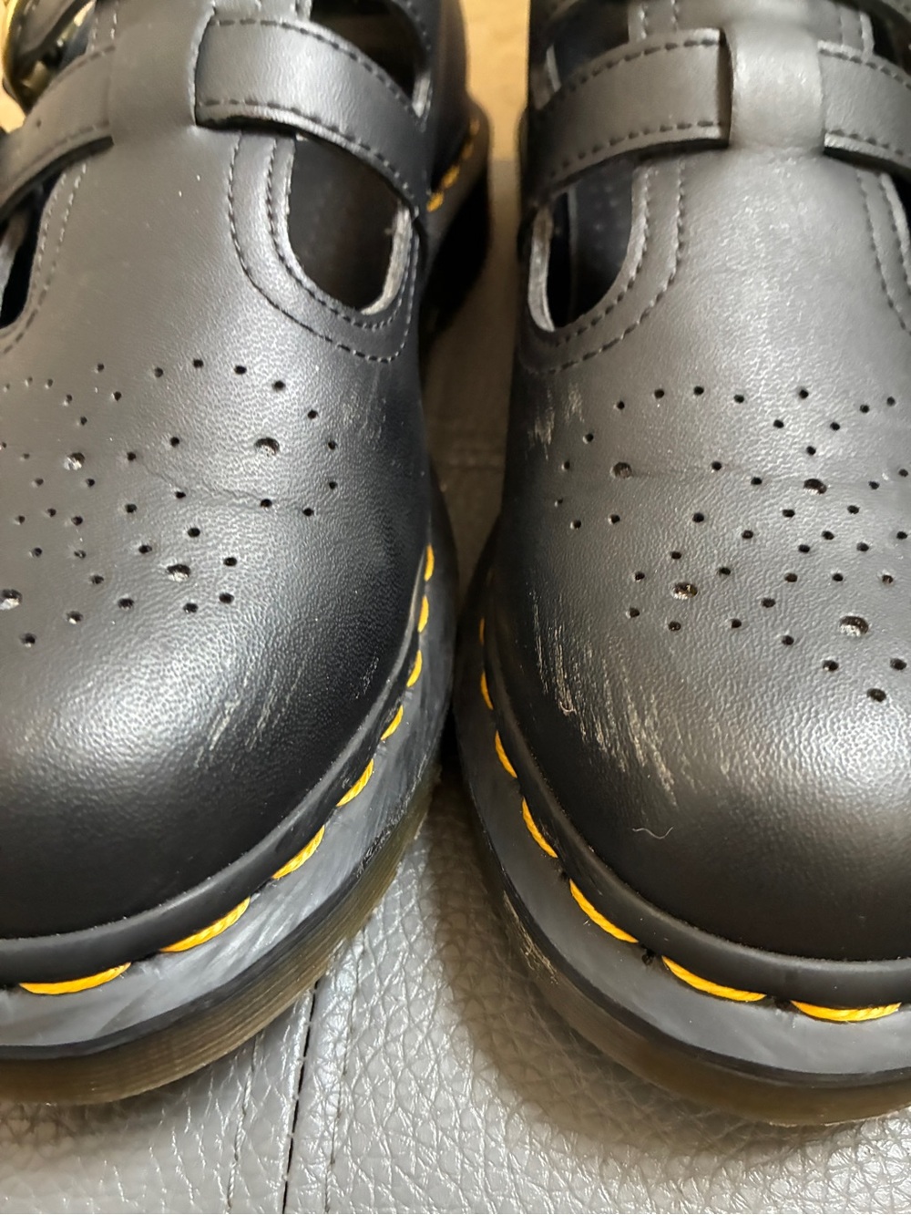DR MARTENS Mary Jane Black Vegan Double Strap Size 8 - Picture 7 of 12